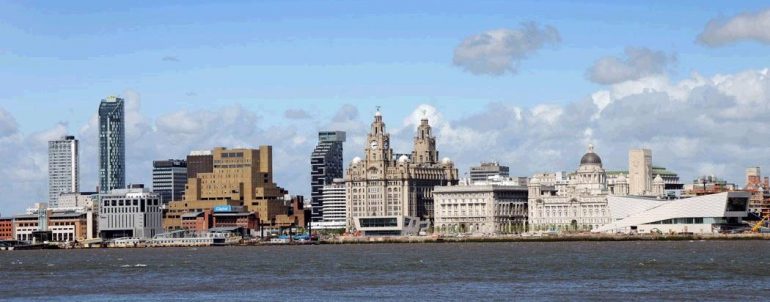 Liverpool's world famous waterfront featuring the Liver Buildings