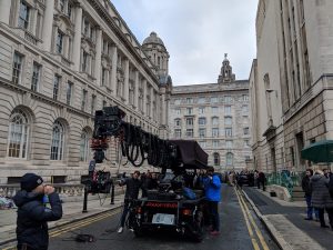 Filming taking place on the streets of Liverpool