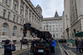Filming taking place on the streets of Liverpool