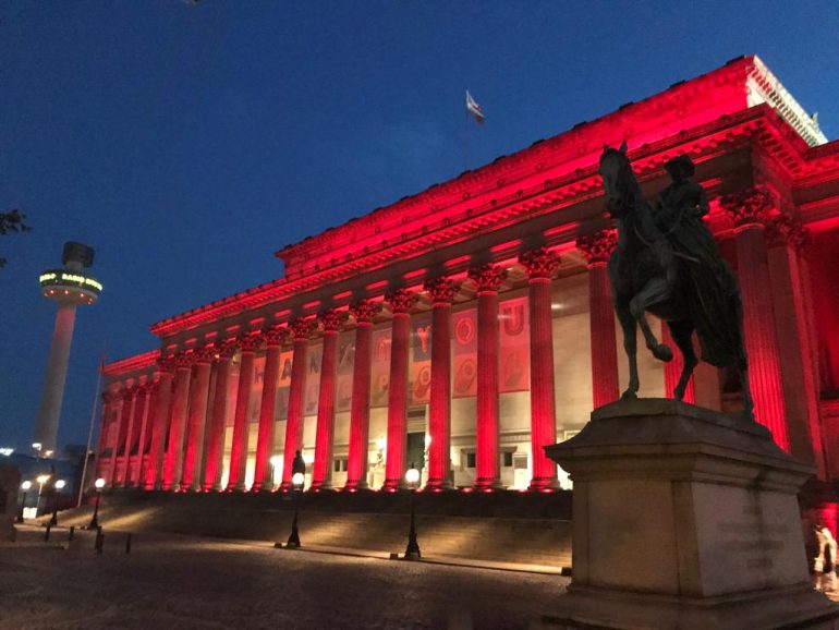 St George's Hall lit Red for World AIDS day