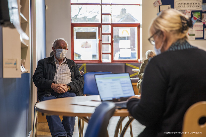 Man with face covering - changes to self isolation