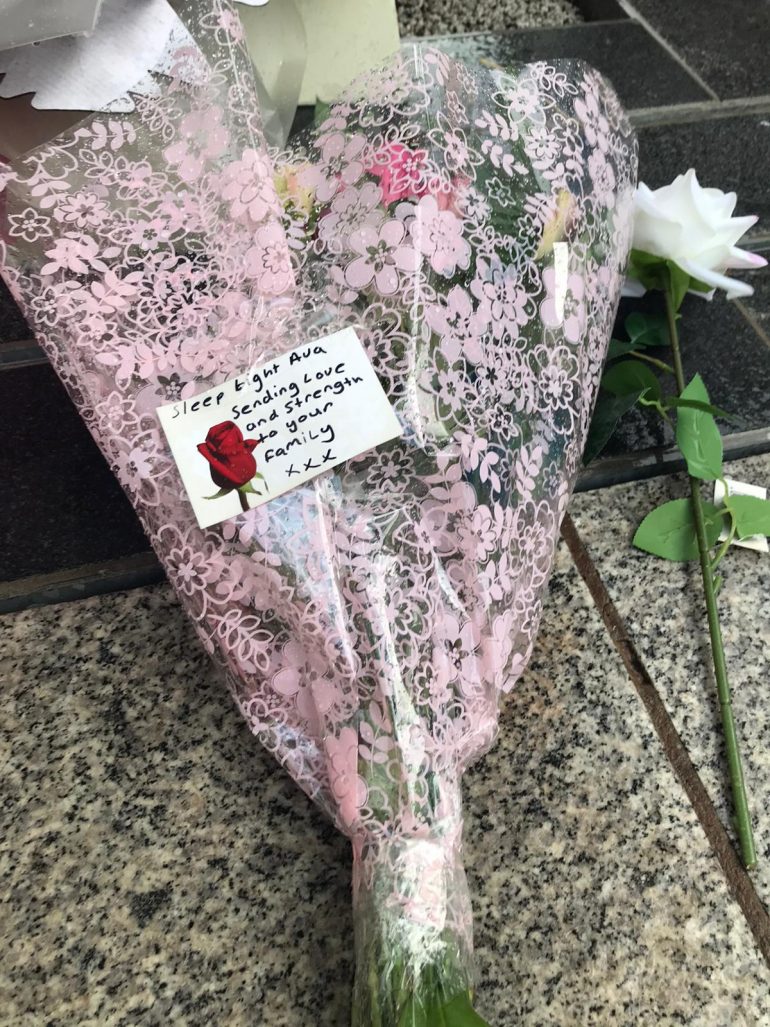 Flowers left for Ava White