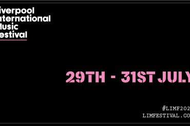 Black rectangle with Liverpool International Music Festival in white adn the dates 29-31 July in pink