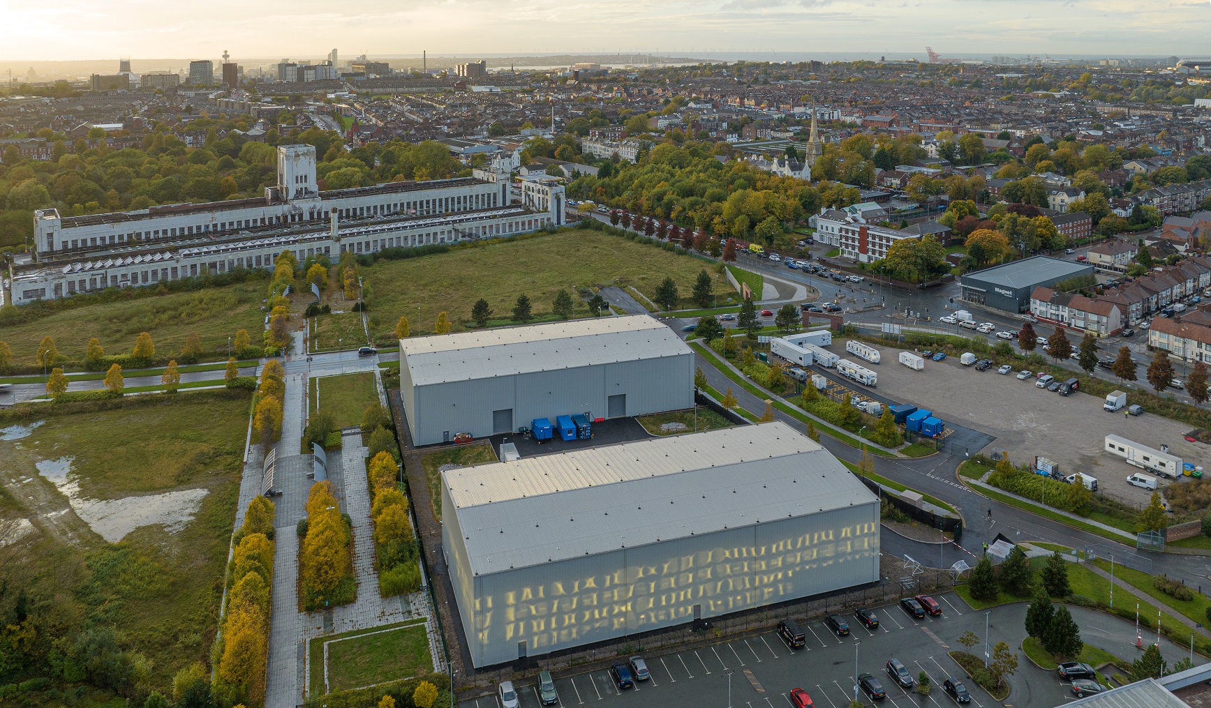Aerial shot of The Depot