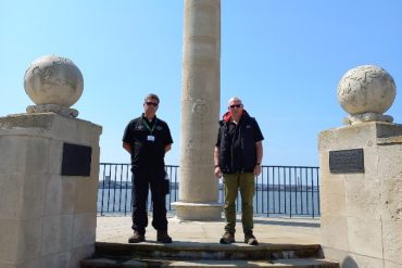 Two men who care for Liverpool Naval Memorial