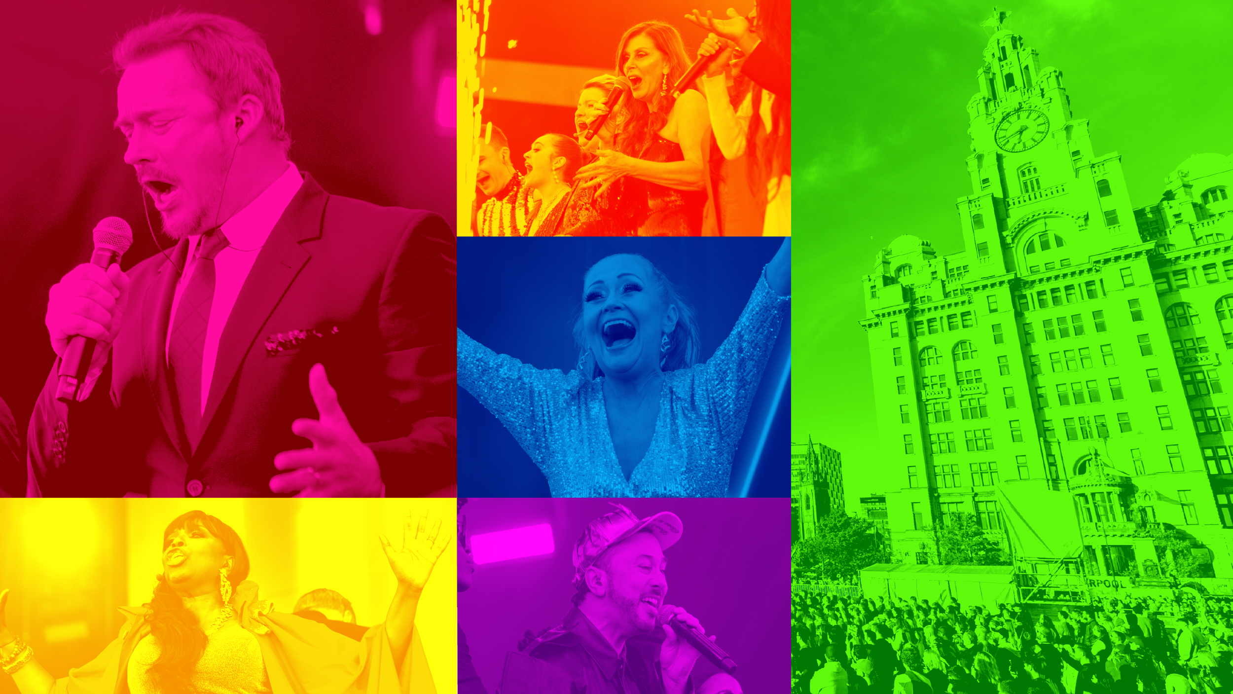Montage of images of ENO performing at Eurovision in Liverpool