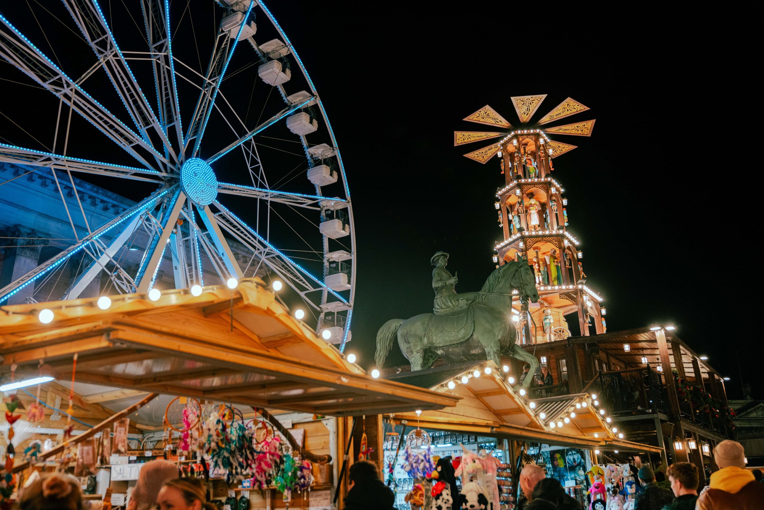 Liverpool Christmas Market outside St George's Hall