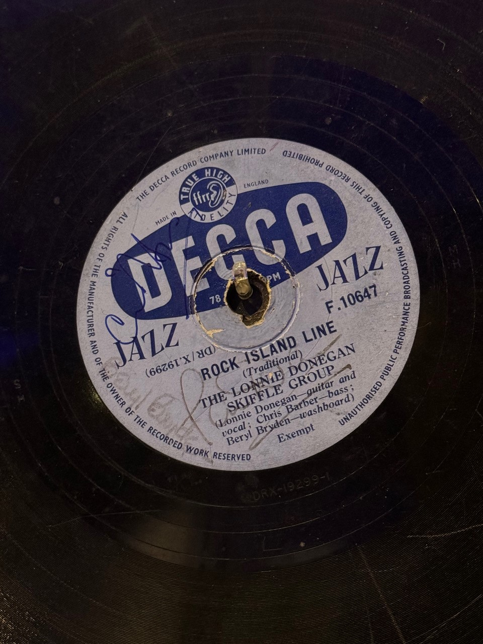 Close up of a Rock Island record