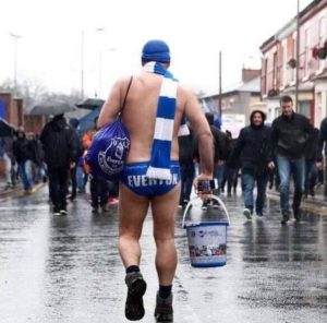 Speedo Mick on a fundraising walk