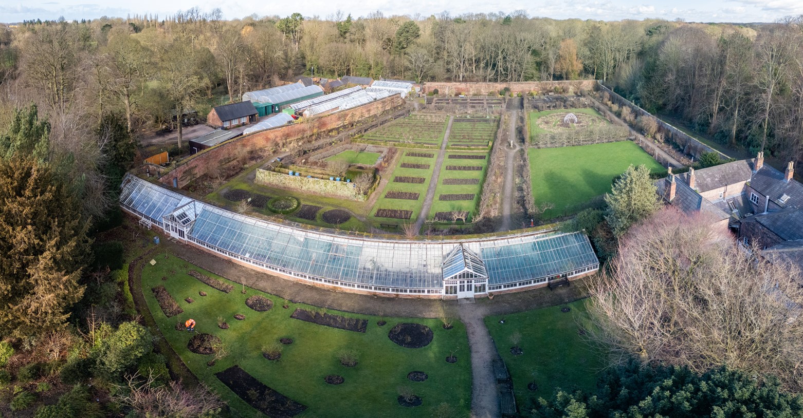 Aerial image of Croxteth's Walled Garden