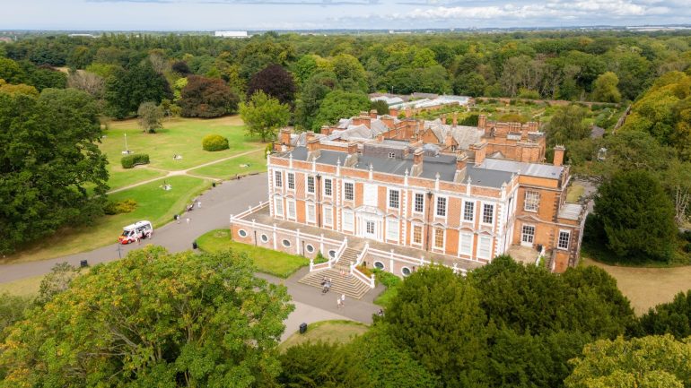 Aerial image of Croxteth Hall and its grounds