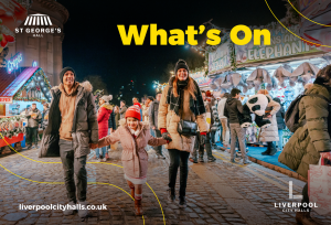 Family enjoying Christmas Market at St George's Hall
