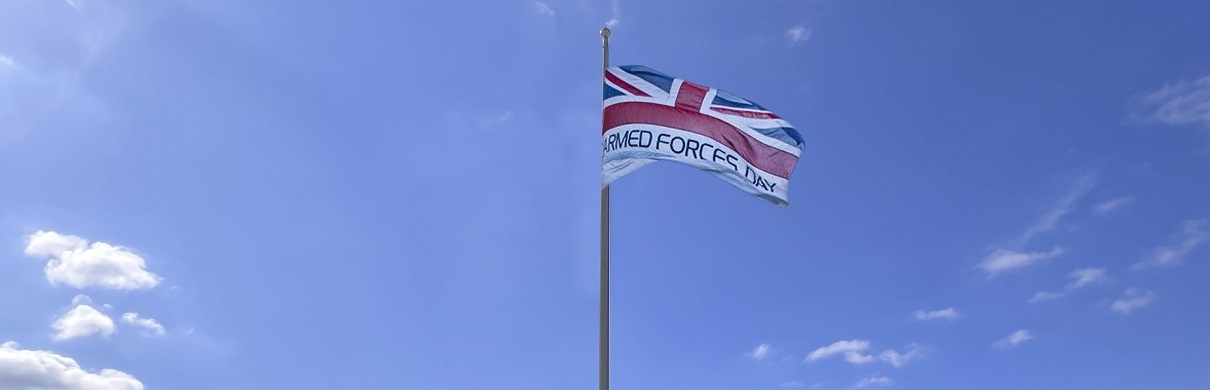 Armed Forces Day flag flying over Liverpool Town Hall