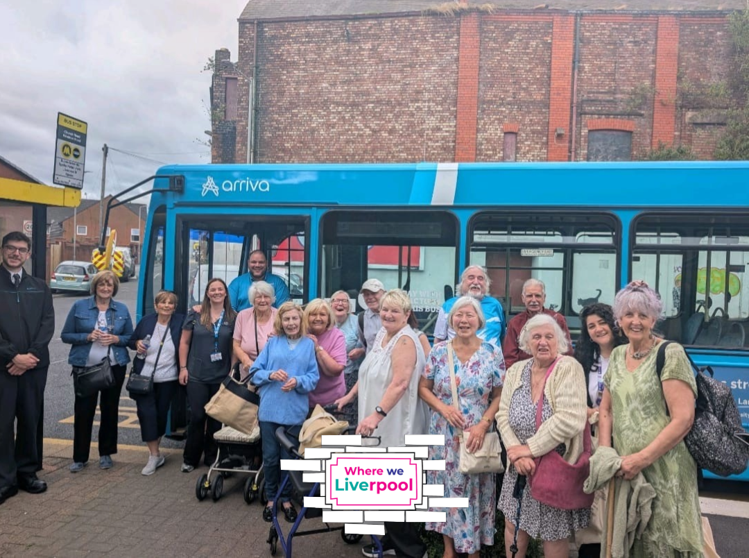 A group of older people on a bus trip